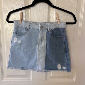 Wonder Nation Girls Denim Patchwork Skirt Size M (7/8)